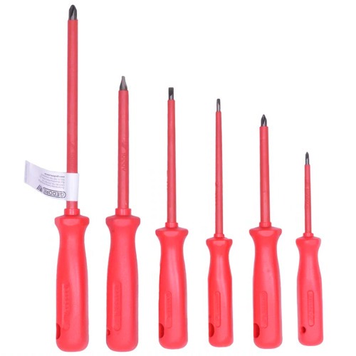 Jogo de chave fenda e phillips isolada com 6 peças - 150-160 NR Jogo de chave fenda e phillips isolada com 6 peças - 150-160 NR