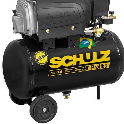 Compressor de ar 8,6 pés 25L 2 hp 120 libras - Pratiko CSI 220V Compressor de ar 8,6 pés 25L 2 hp 120 libras - Pratiko CSI 220V