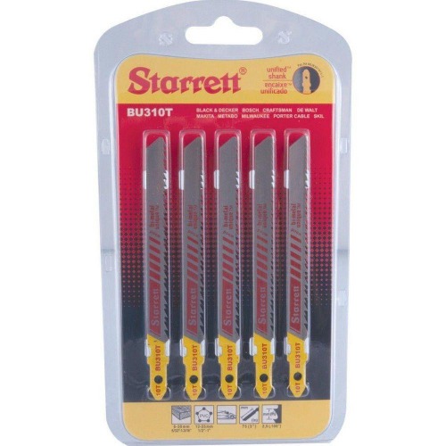 L�mina serra tico tico 75 mm 10 dentes bimetal para madeira 5 pe�as - BU310T