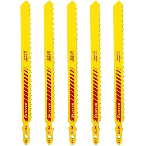 L�mina serra tico tico 100 mm 6 dentes bimetal para madeira 5 pe�as - BU46