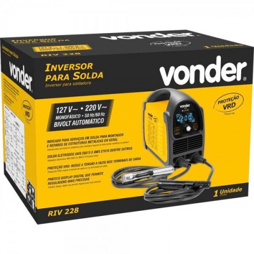 Inversora de solda 200A para eletrodo revestido e tig - RIV 228 110V/220V Inversora de solda 200A para eletrodo revestido e tig - RIV 228 110V/220V