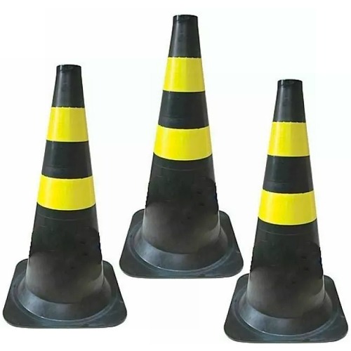 Kit 3 Cones para sinalização 50 cm com 2 faixas - RM-42 Kit 3 Cones para sinalização 50 cm com 2 faixas - RM-42