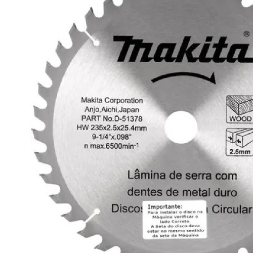 Disco de serra para madeira 235 x 25.4 x 40 dentes - D-51378 Disco de serra para madeira 235 x 25.4 x 40 dentes - D-51378