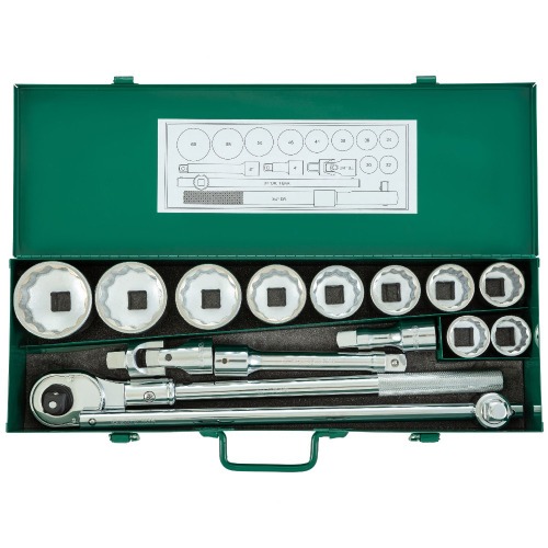 Jogo de soquete estriado 30 a 60 mm encaixe 3/4