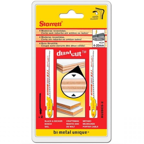 L�mina serra tico tico 50 mm bimetal para madeira 2 pe�as - BU2DCS-2