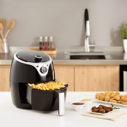 Fritadeira el�trica sem �leo Air Fryer 3,5 L 1240 Watts preta- Flash Fryer  110V