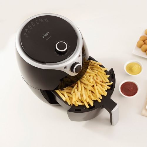 Fritadeira el�trica sem �leo Air Fryer 3,5 L 1240 Watts preta- Flash Fryer  110V