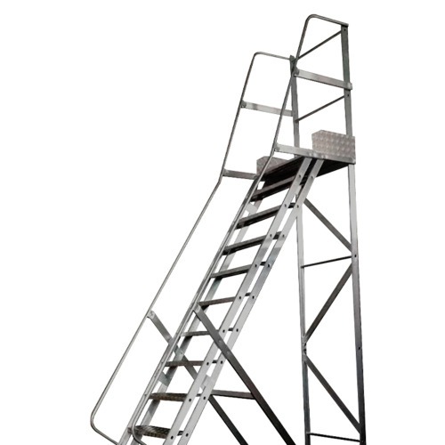 Escada plataforma de alum�nio 3.50 m c/ 13 degraus + patamar 