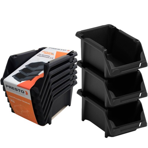 Kit 18 Gavetas plásticas empilháveis para estante nº 3 - 42017 Kit 18 Gavetas plásticas empilháveis para estante nº 3 - 42017