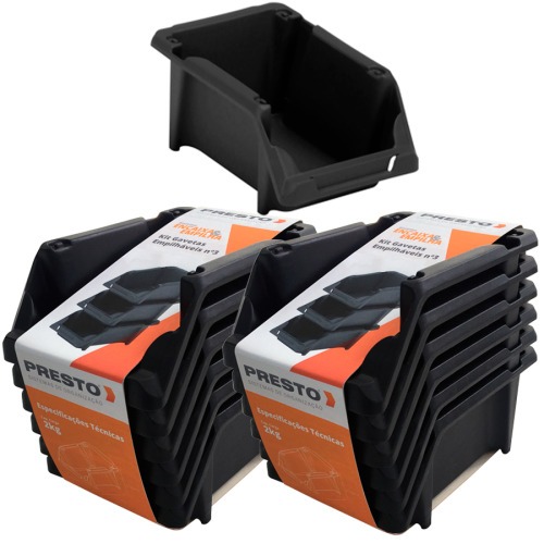 Kit 18 Gavetas plásticas empilháveis para estante nº 3 - 42017 Kit 18 Gavetas plásticas empilháveis para estante nº 3 - 42017