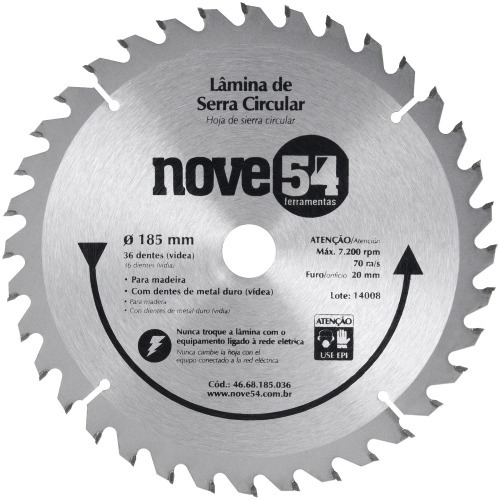Disco de serra para madeira 185x20 mm 36 dentes