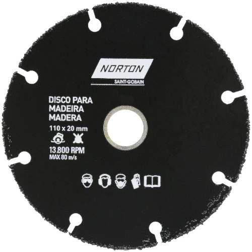 Disco de corte para madeira em tungstênio 110 x 20 mm Disco de corte para madeira em tungstênio 110 x 20 mm