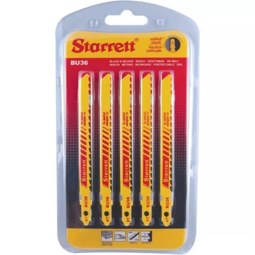 L�mina serra tico tico 50 mm 6 dentes bimetal madeira 5 pe�as - BU36