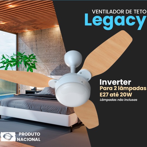 Ventilador de teto 3 p�s Inverter dupla face com controle remoto - Legacy  110V/220V