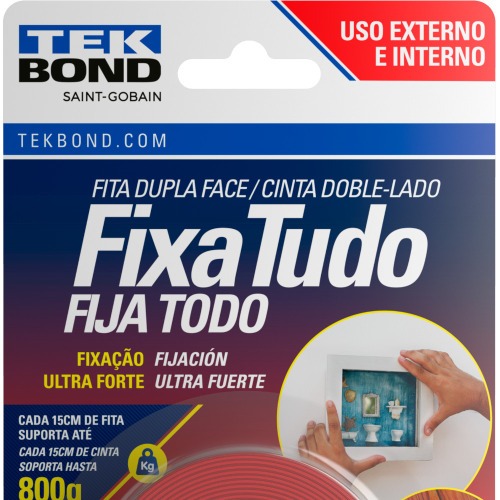 Fita dupla face acr�lica 19 mm x 2 m uso externo - Fixa Tudo