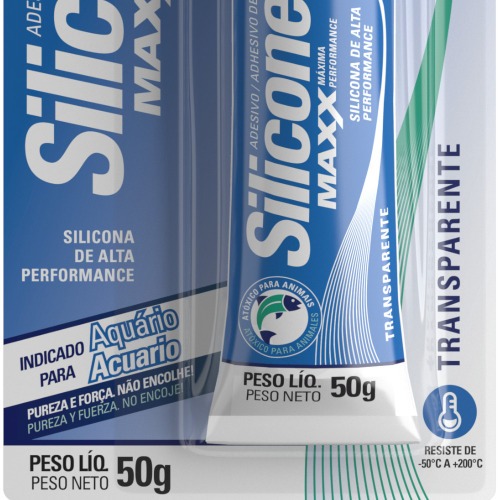 Silicone ac�tico maxx para veda��o de aqu�rio 50 gramas