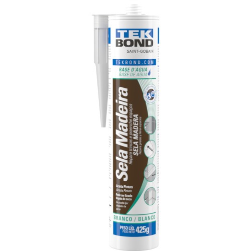 Adesivo acr�lico branco para madeira 425 g - Sela Madeira