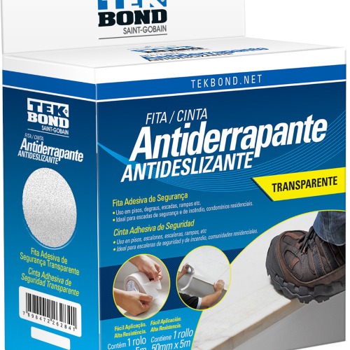 Fita adesiva antiderrapante transparente 50 mm x 5 m Fita adesiva antiderrapante transparente 50 mm x 5 m