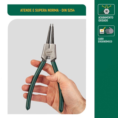 Alicate para an�is externo bico reto 7