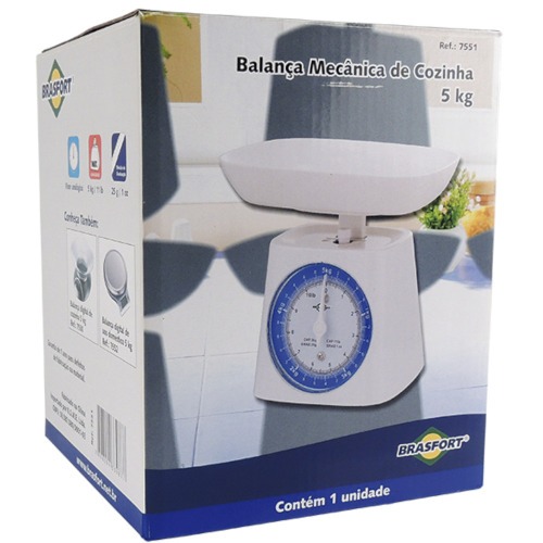 Balança de cozinha mecânica capacidade 5 kg - 7551 Balança de cozinha mecânica capacidade 5 kg - 7551
