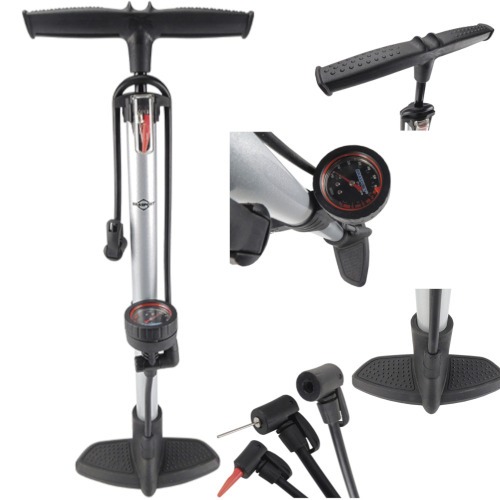 Bomba de ar manual vertical para encher pneus com manômetro premium Bomba de ar manual vertical para encher pneus com manômetro premium