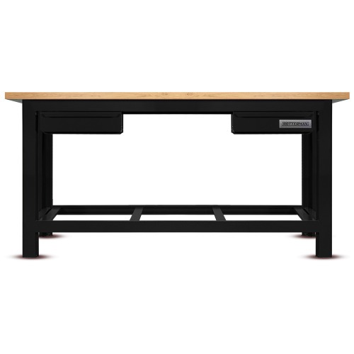 Bancada aberta com 02 gavetas e tampo de madeira pinus - RLL-210P