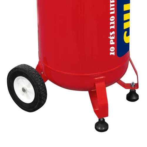 Compressor de ar vertical 10 pés 110L 2 hp 140 libras monofásico - 10/110 RED 110V/220V Compressor de ar vertical 10 pés 110L 2 hp 140 libras monofásico - 10/110 RED 110V/220V