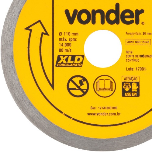 Disco diamantado 110 mm para porcelanato - XLD