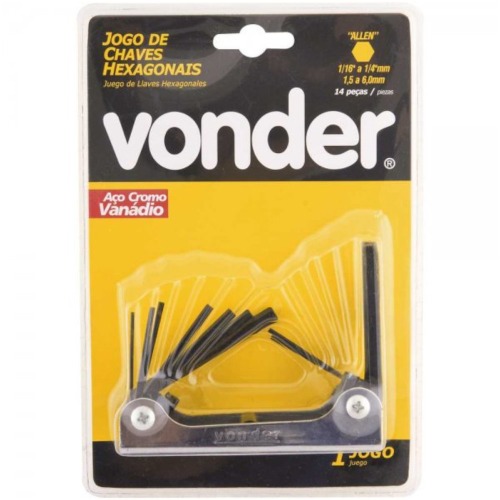 jogo de chave allen 1,5 a 6 mm e 1/16 a 1/4