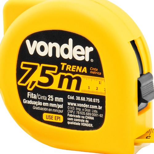 Trena com fita de a�o 25 mm x 7,5 mm com trava