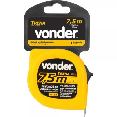 Trena com fita de a�o 25 mm x 7,5 mm com trava