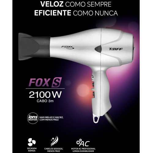 Secador de cabelo 2100 watts 5 temperaturas - Fox �on S  110V