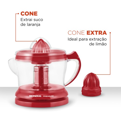 Espremedor de frutas 1,25L com cone extra Premium - E-23 110V Espremedor de frutas 1,25L com cone extra Premium - E-23 110V
