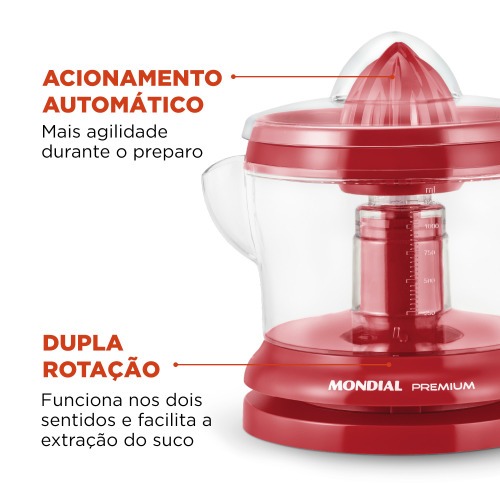 Espremedor de frutas 1,25L com cone extra Premium - E-23 110V Espremedor de frutas 1,25L com cone extra Premium - E-23 110V