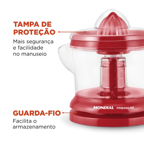 Espremedor de frutas 1,25L com cone extra Premium - E-23 110V Espremedor de frutas 1,25L com cone extra Premium - E-23 110V