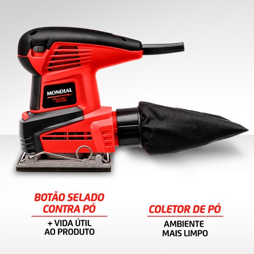 Lixadeira orbital 250W 110 x 103 mm com coletor de p� - FLO-2  220V