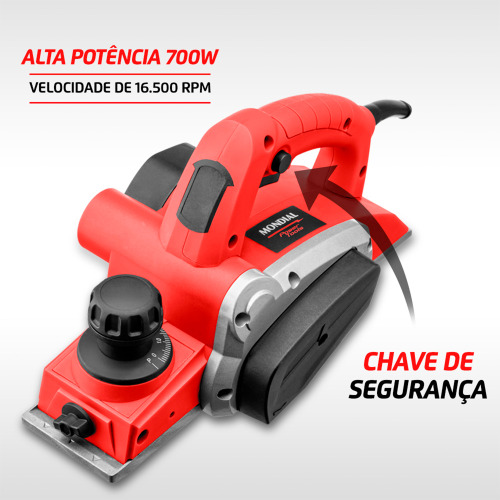 Plaina elétrica 700 watts corte por passada de 2 mm - FPL-02 110V Plaina elétrica 700 watts corte por passada de 2 mm - FPL-02 110V