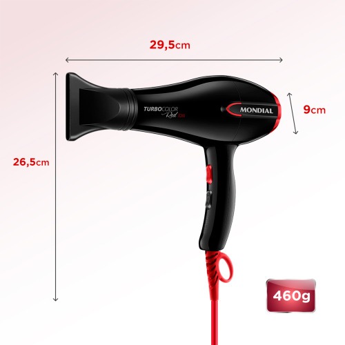 Secador de cabelo 1.900 watts Turbo Color Red - SC-41 110V Secador de cabelo 1.900 watts Turbo Color Red - SC-41 110V
