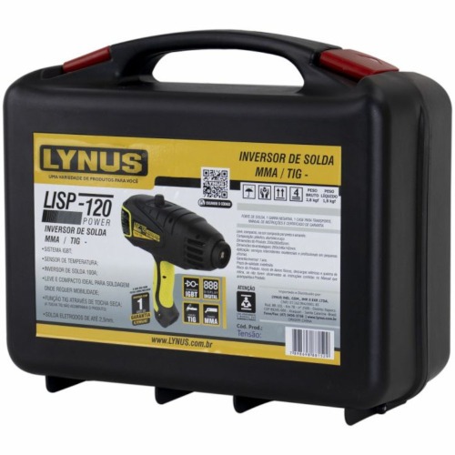 Inversora de solda 100A tipo pistola para eletrodo e TIG - LISP-120 Power  110V