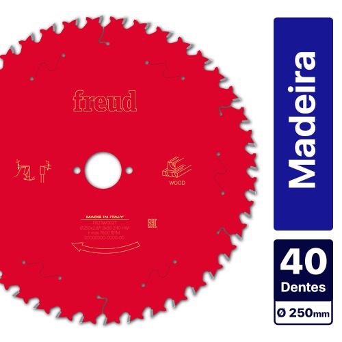 Disco de serra para madeira 250 mm 40 dentes - FR23W002T