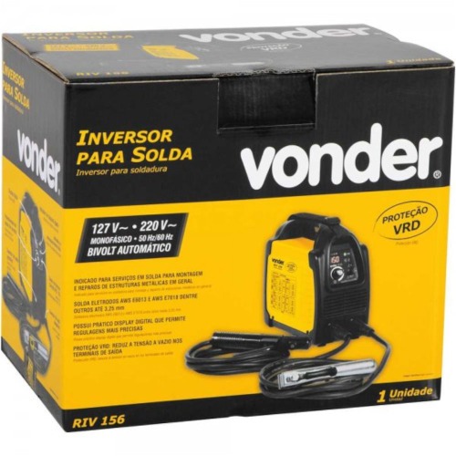 Inversora de solda 150A para eletrodo revestido e tig DC bivolt - RIV 156  110V/220V