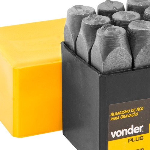 Jogo de algarismos em a�o de 6 mm para grava��o