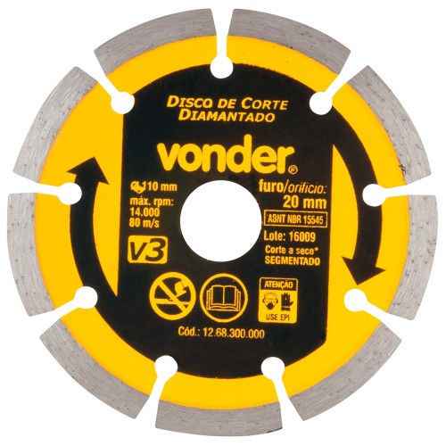 Disco diamantado segmentado 100 mm para concreto 