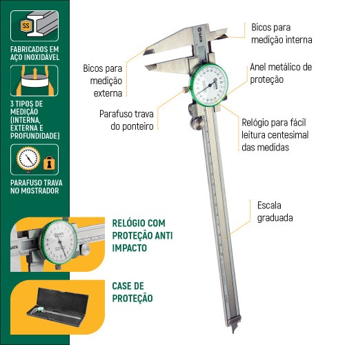 Paqu�metro universal com rel�gio capacidade 200 mm - ST91522SC