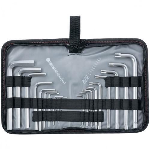 Jogo de chave allen 1,5 a 10 mm e hexalobular T10 a T50 com 18 pe�as