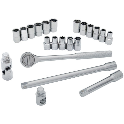 Jogo de soquete sextavado 10 a 19mm e 3/8