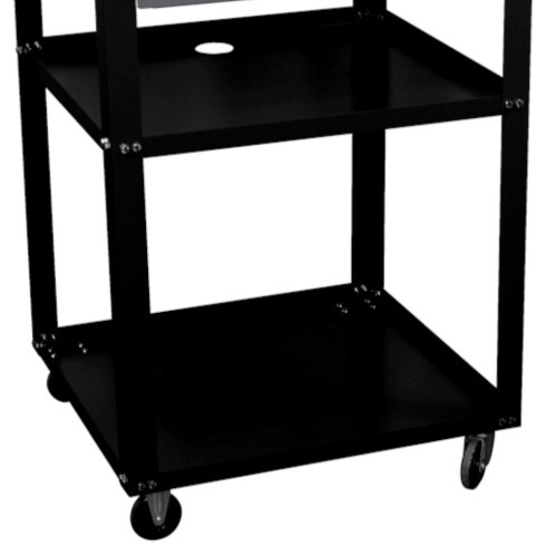 Rack m�vel aberto para computador com gaveta - Dark