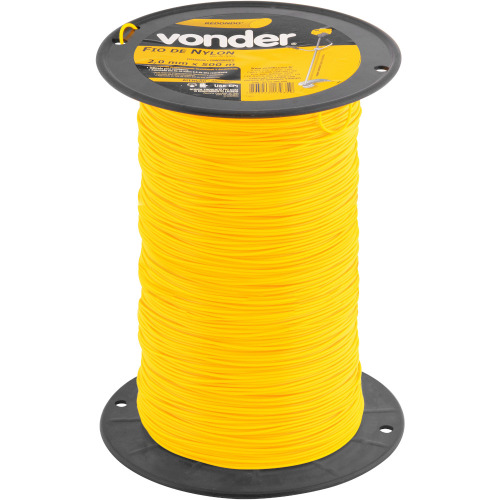 Fio de nylon espessura de 2,0 mm com 500 metros para roçadeira Fio de nylon espessura de 2,0 mm com 500 metros para roçadeira