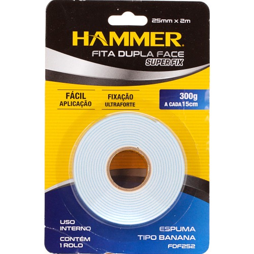Fita dupla face espuma 25mm x 2m FDF-252
