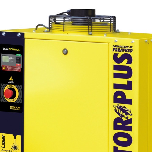 Compressor de ar de parafuso 15 hp 16 bar trif�sico 220V - Rotor Plus Laser